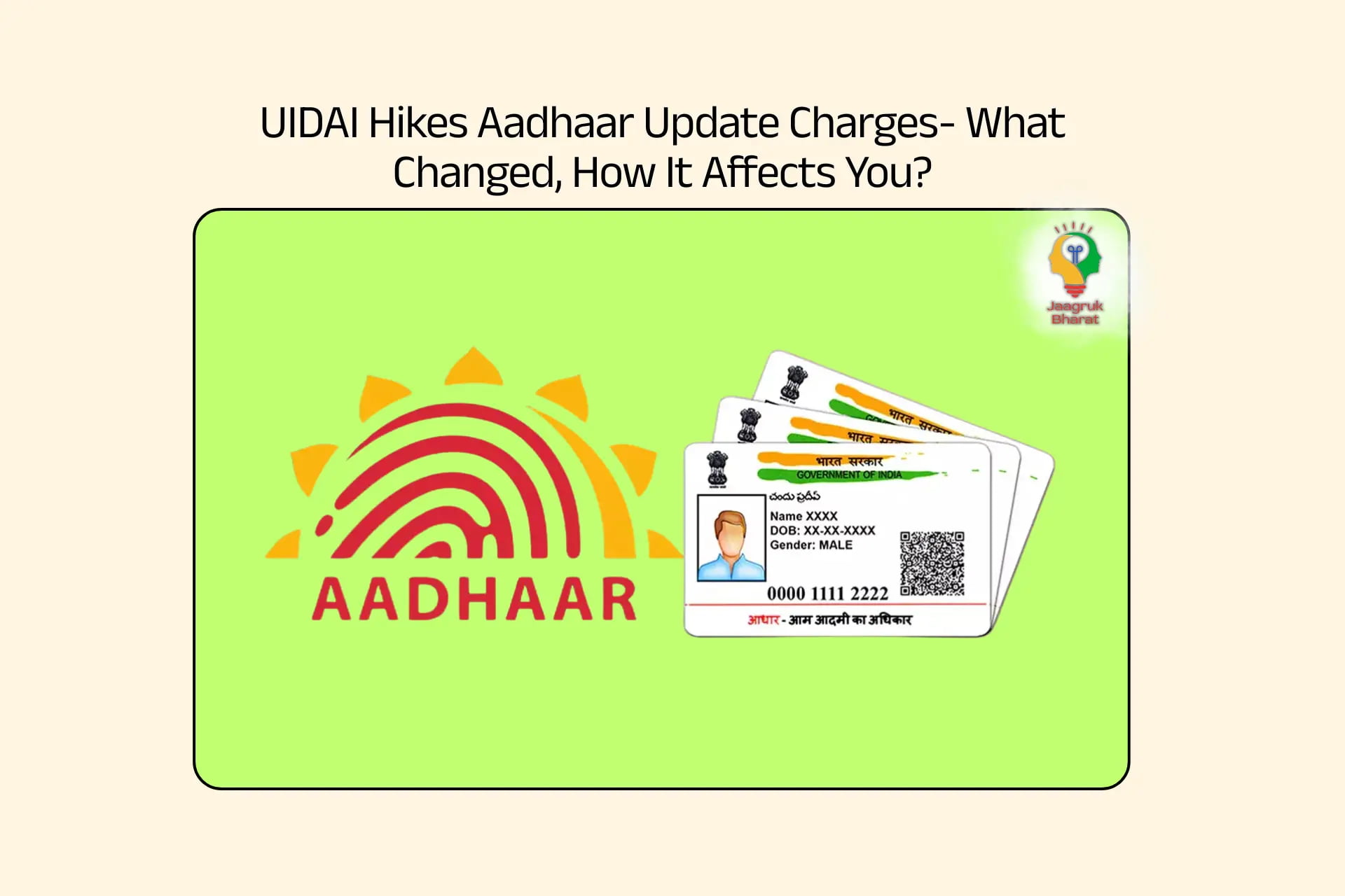 Aadhaar Card Update Fees